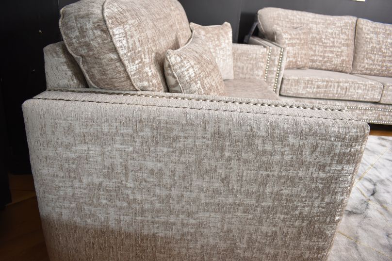 Oakwood Milan Fabric 3 Seater Upholstered Sofa