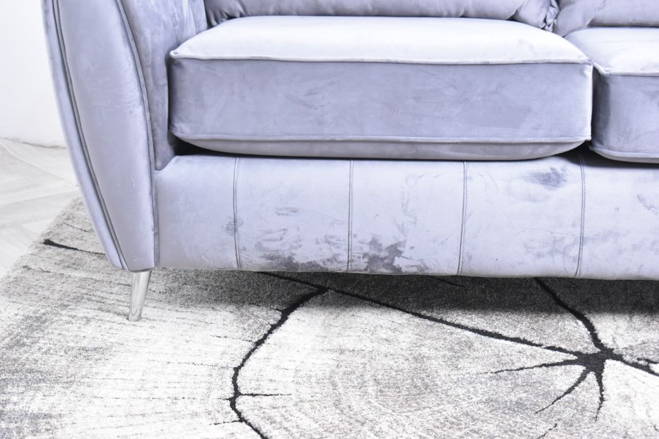 Oakwood Sophia Plush Velvet Fabric 3 Seater Upholstered Sofa