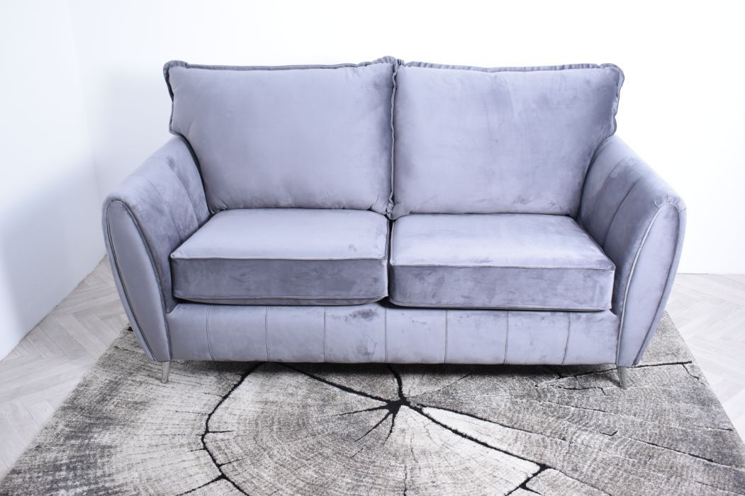 Oakwood Sophia Plush Velvet Fabric 3 Seater Upholstered Sofa