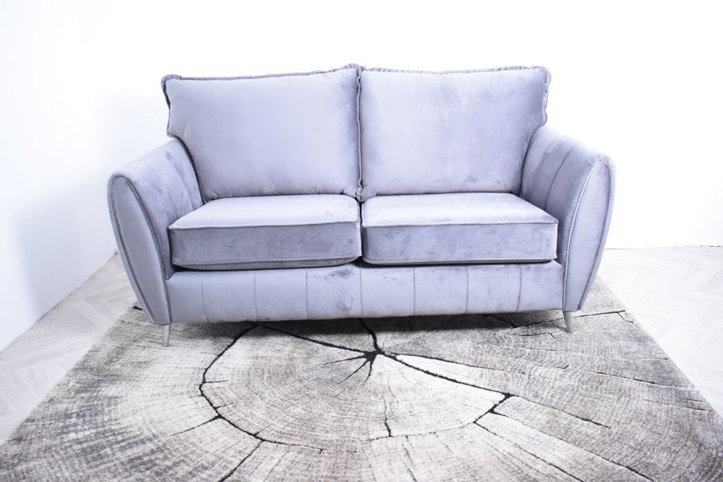 Oakwood Sophia Plush Velvet Fabric 3 Seater Upholstered Sofa