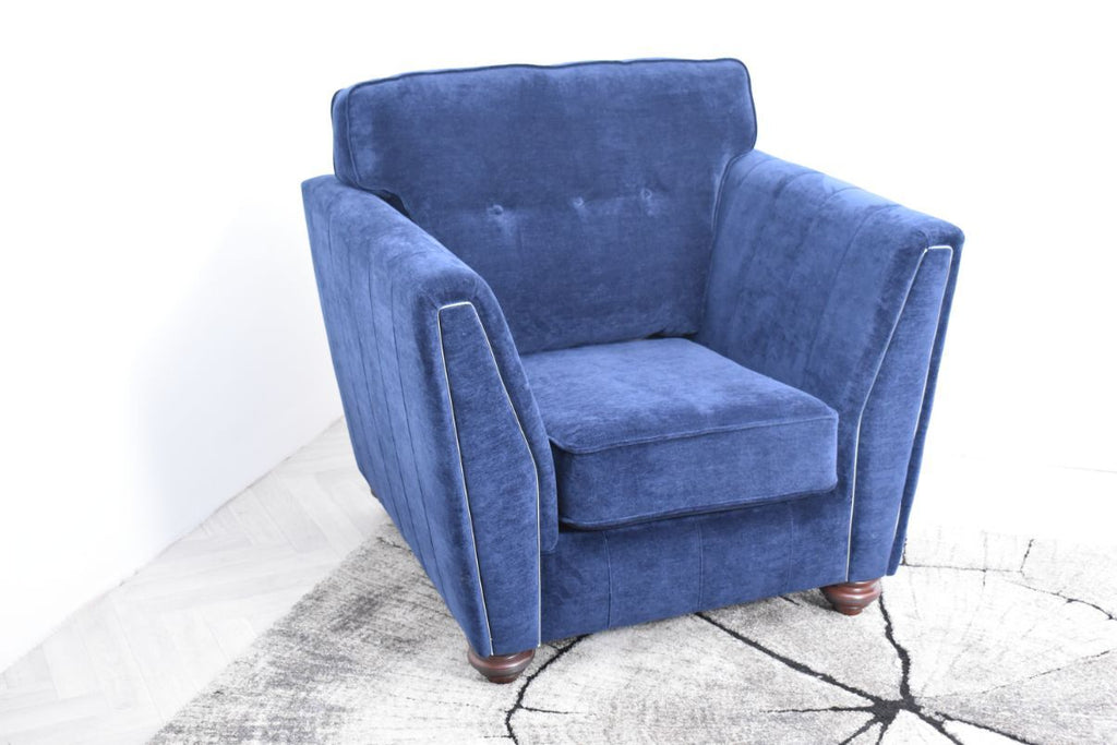 Oakwood Mazzini 3 Seater Velour Plush velvet Fabric Upholstered Sofa