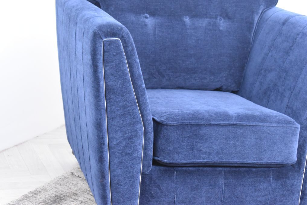 Oakwood Mazzini 3 Seater Velour Plush velvet Fabric Upholstered Sofa