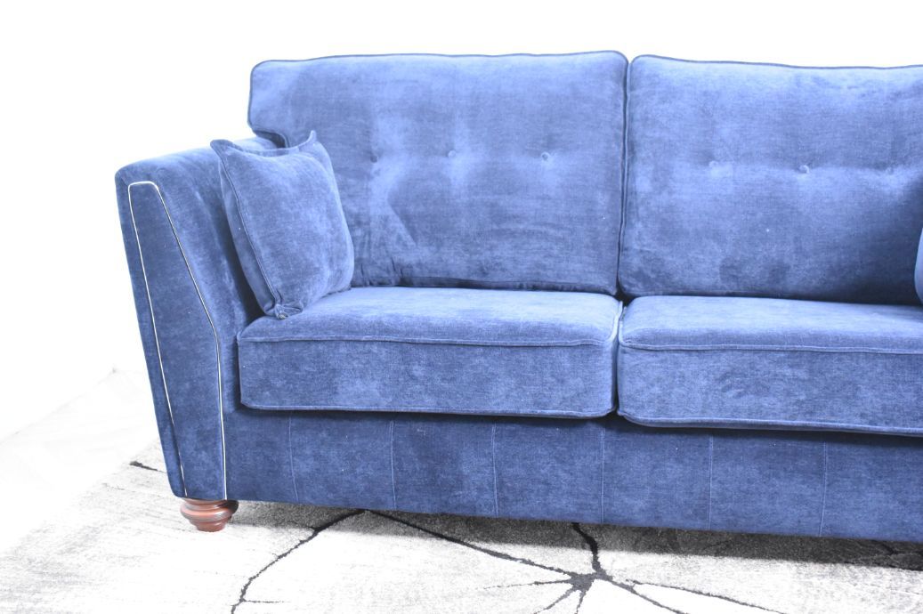 Oakwood Mazzini 3 Seater Velour Plush velvet Fabric Upholstered Sofa