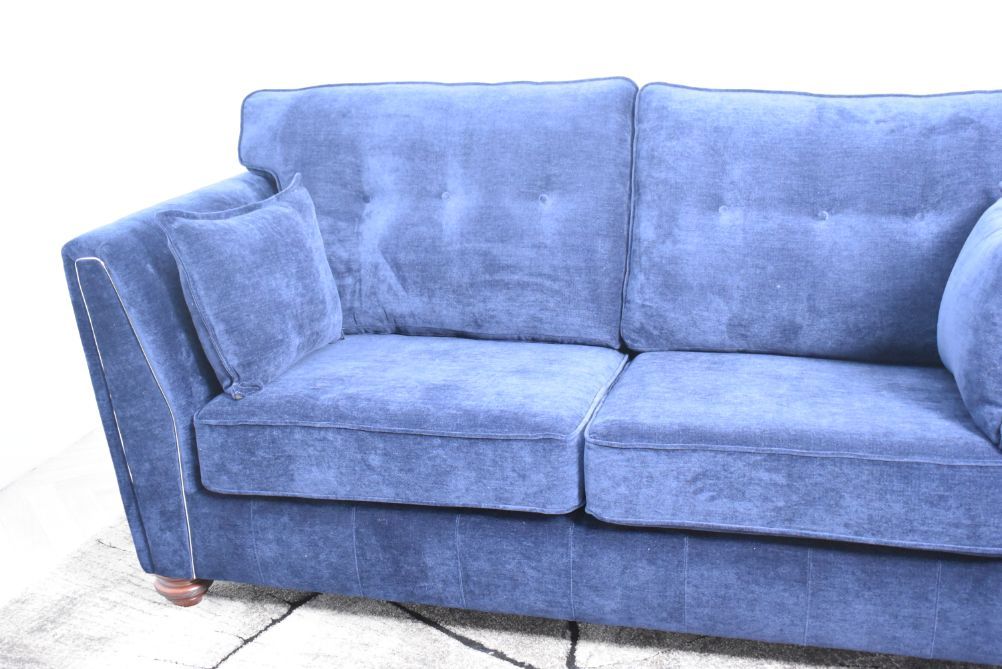 Oakwood Mazzini 3 Seater Velour Plush velvet Fabric Upholstered Sofa
