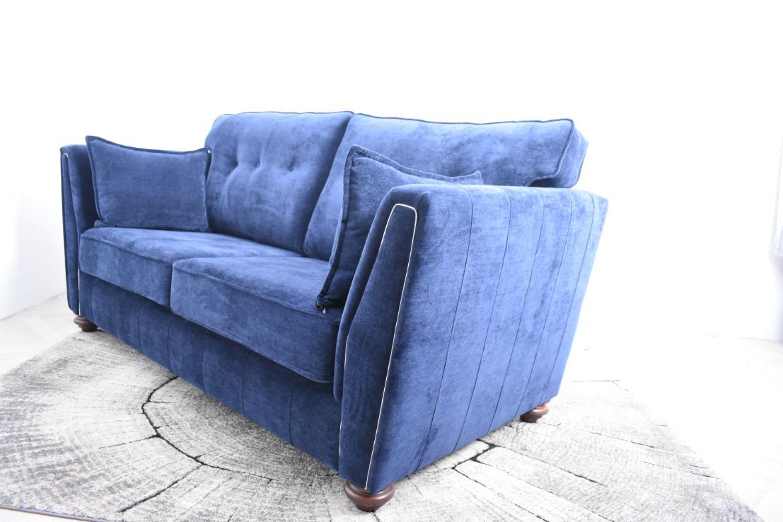 Oakwood Mazzini 3 Seater Velour Plush velvet Fabric Upholstered Sofa