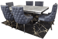 Oakwood Chelsea 1.8M Grey Marble Top Dining Table with Kensington
