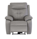 Oakwood Chicago Grey Leather Electric Recliner Arm Chair