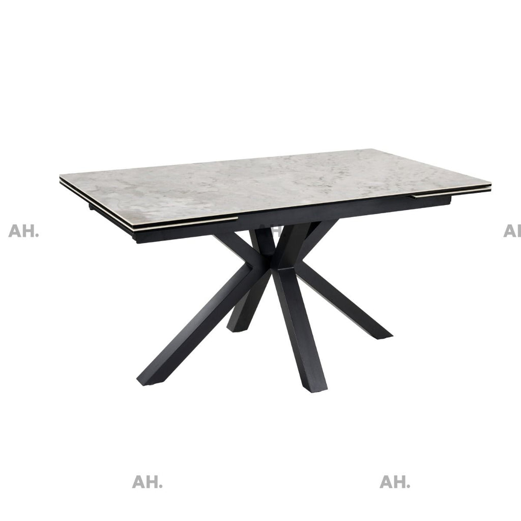 Oakwood Phoenix Ceramic Grey Marble Top Ext Dining Table