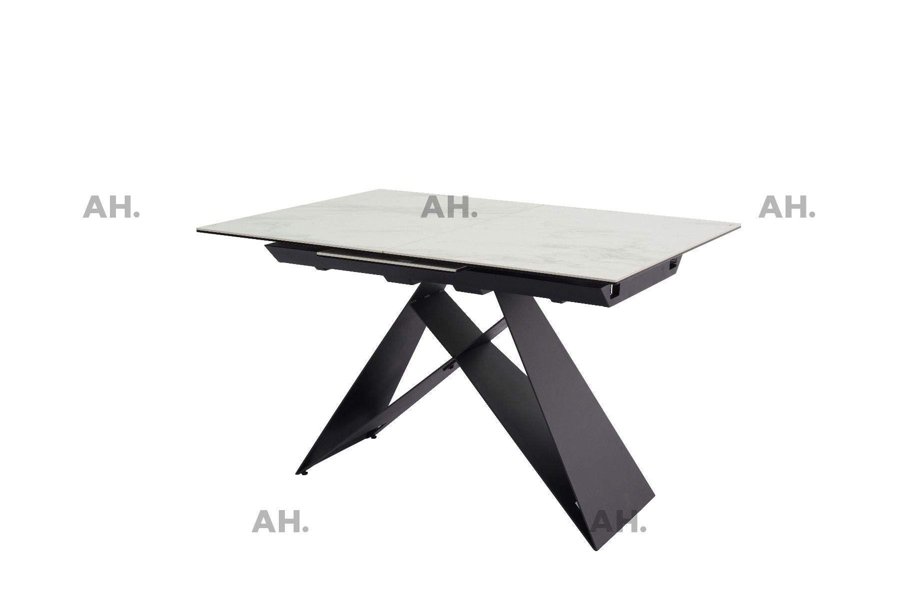 Oakwood Serena  White Ceramic Pop Up Ext Dining Table With Cambridge Dining Chairs