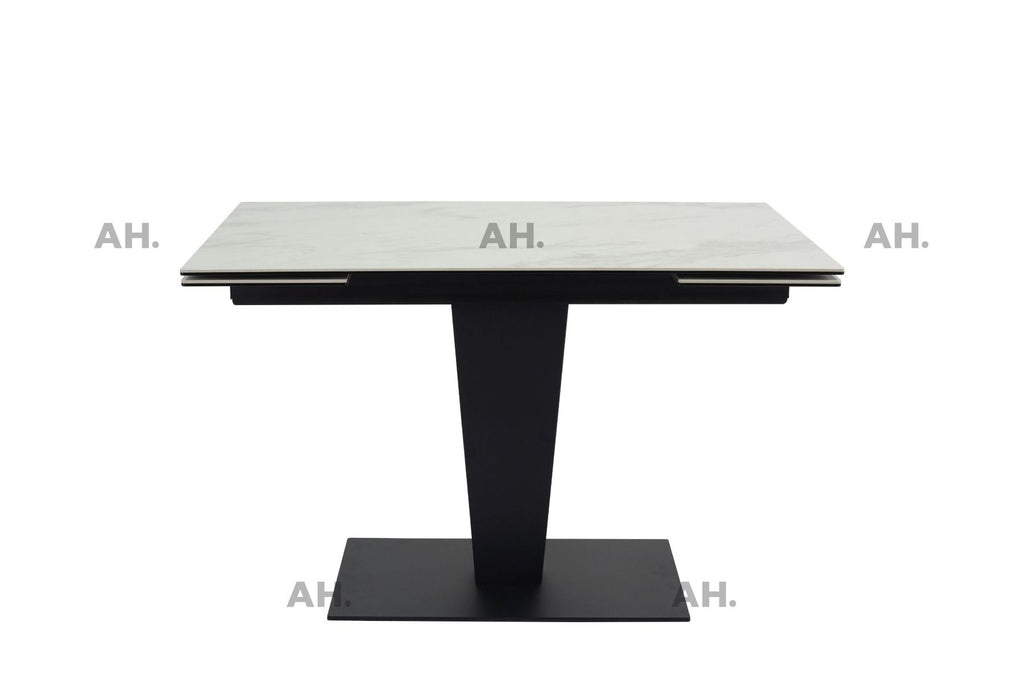 Oakwood Valentina White Ceramic 120CM Ext Dining Table