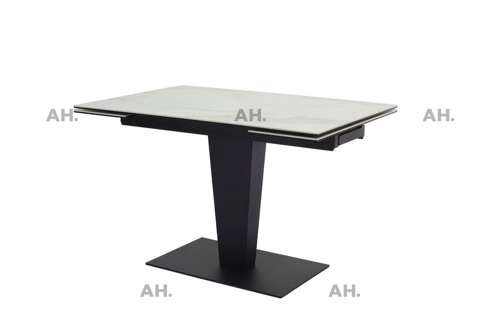 Oakwood Valentina White Ceramic 120CM Ext Dining Table