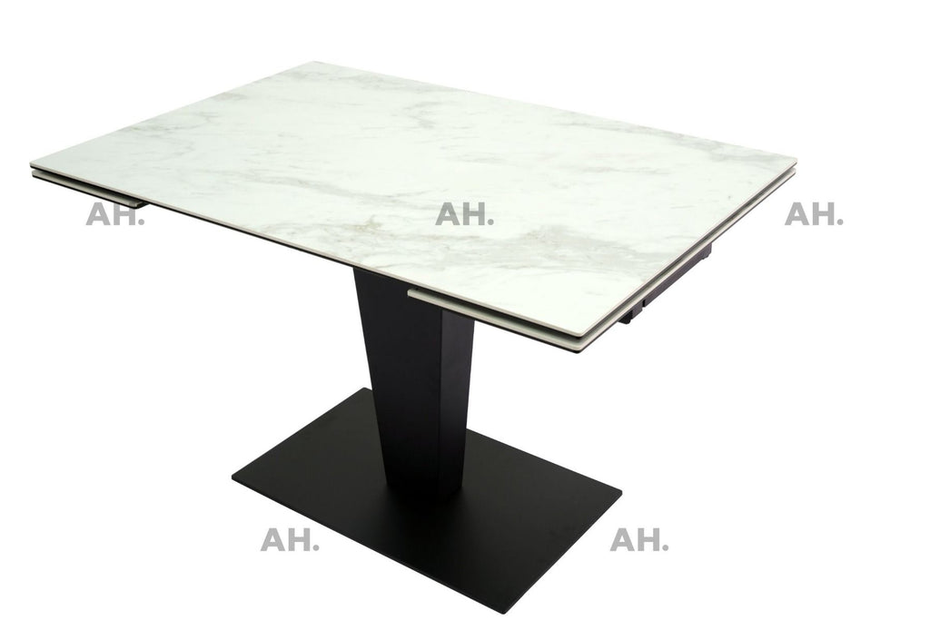 Oakwood Valentina White Ceramic 120CM Ext Dining Table