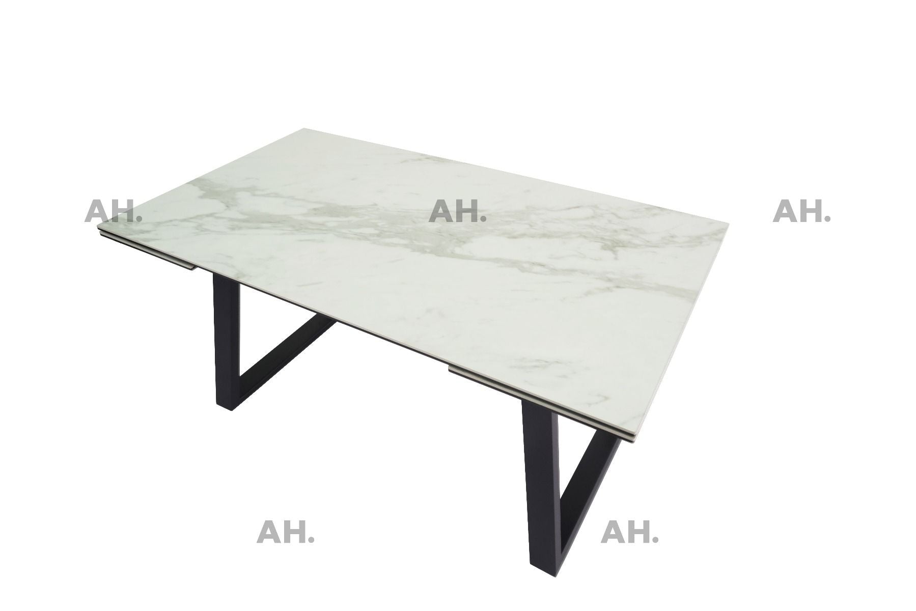 Oakwood Malindi White Ceramic Double Ext Dining Table