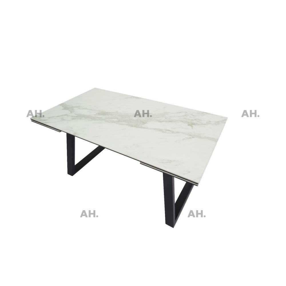 Oakwood Malindi Ceramic Ext White Dining Table With Zanetti Swivel Dining Chairs