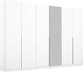 Oakwood Rauch Bellezza High Gloss White and Grey 6 Door Hinged wardrobe