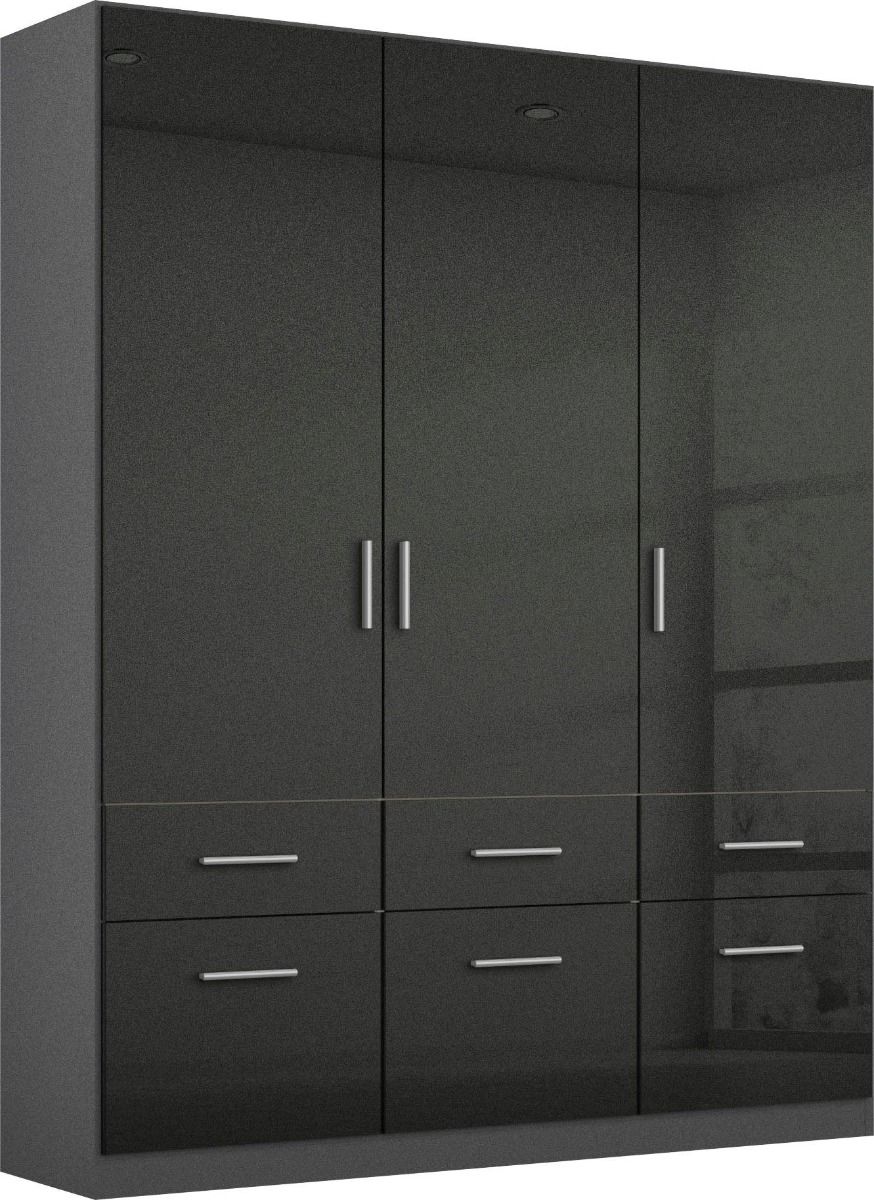 Oakwood Rauch Celle 3 Door 6 Drawer Hinged Door Combi Wardrobe With Top Unit