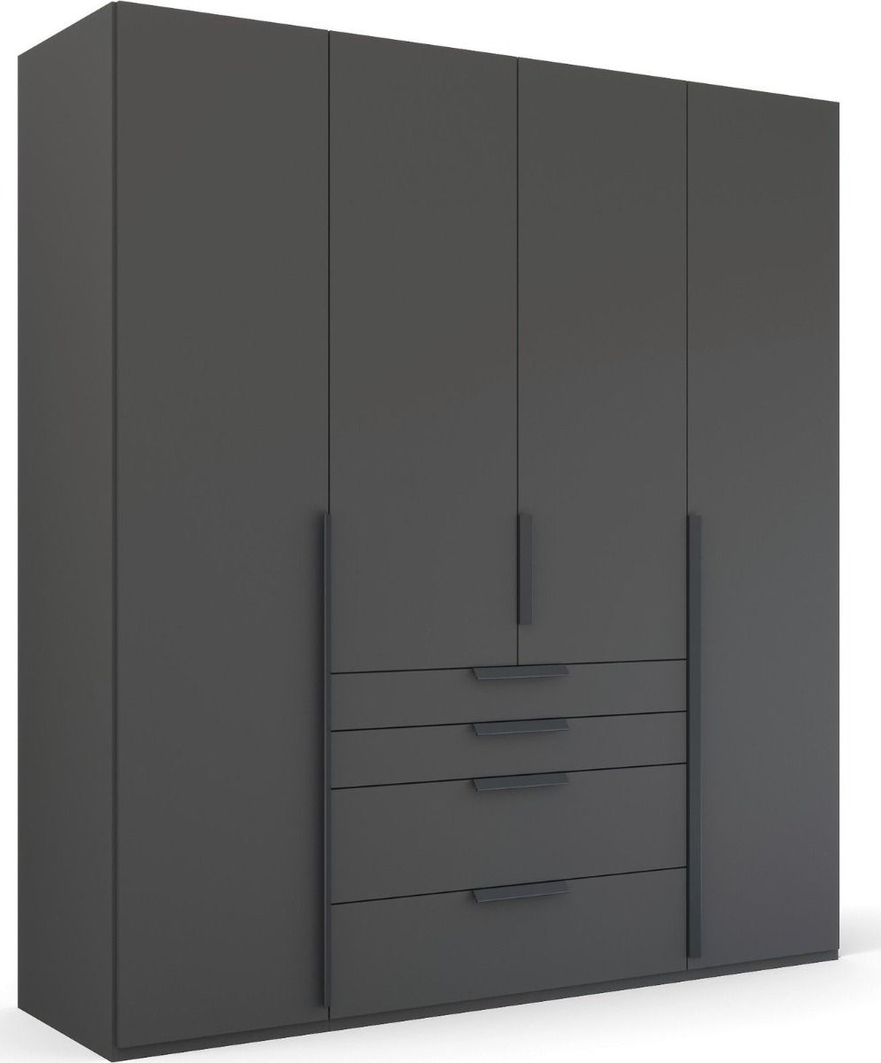 Oakwood Rauch Purisma Graphite 4 Door Hinged  Combi Wardrobe