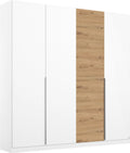Oakwood Rauch Bellezza High Gloss White and Artisan Oak 4 Door Hinged wardrobe