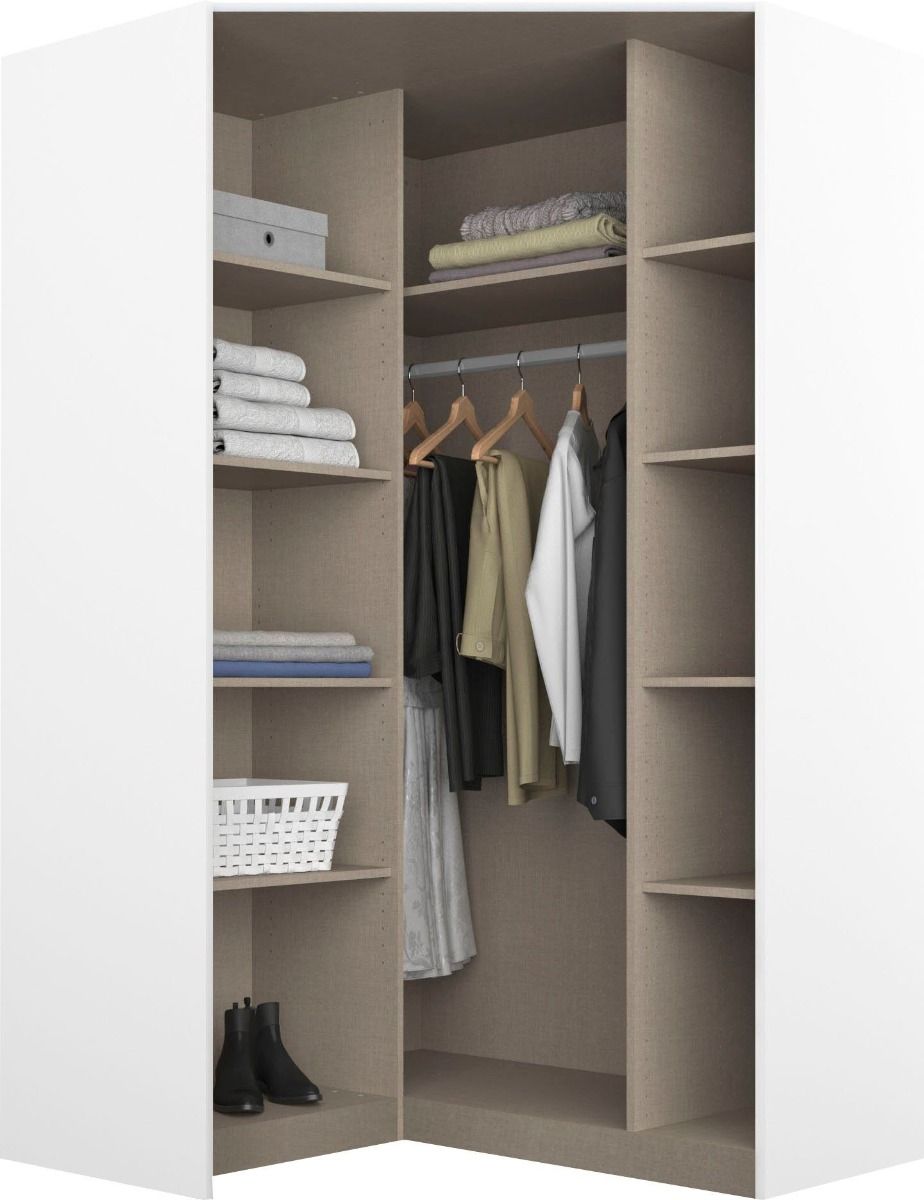 Oakwood Celle 2 Doors High Gloss Corner Walk in Hinged Wardrobe