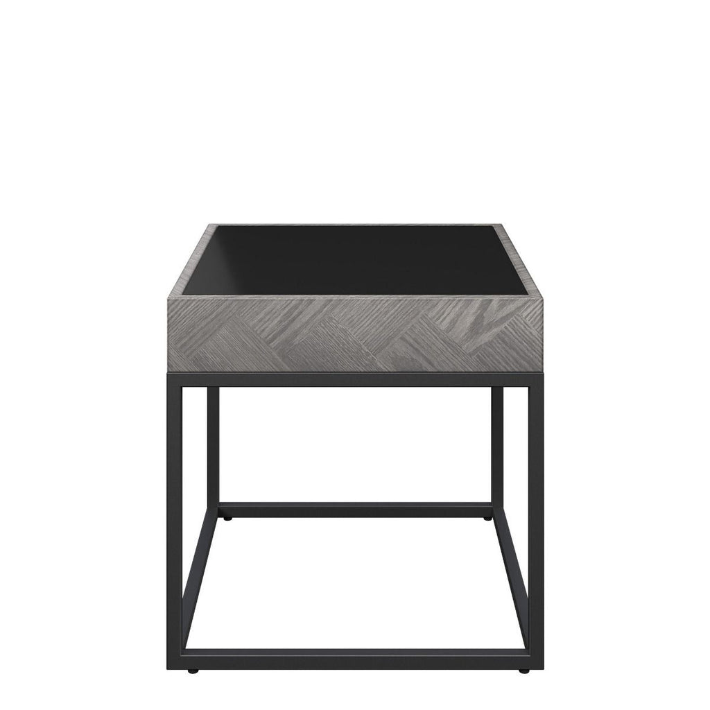 Oakwood Lumista Black Glass Side Table