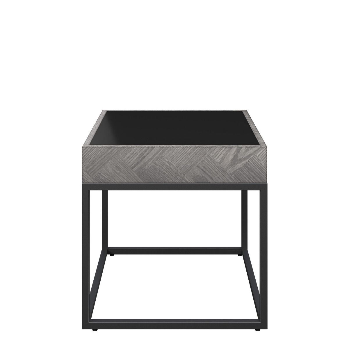 Oakwood Lumista Black Glass Side Table