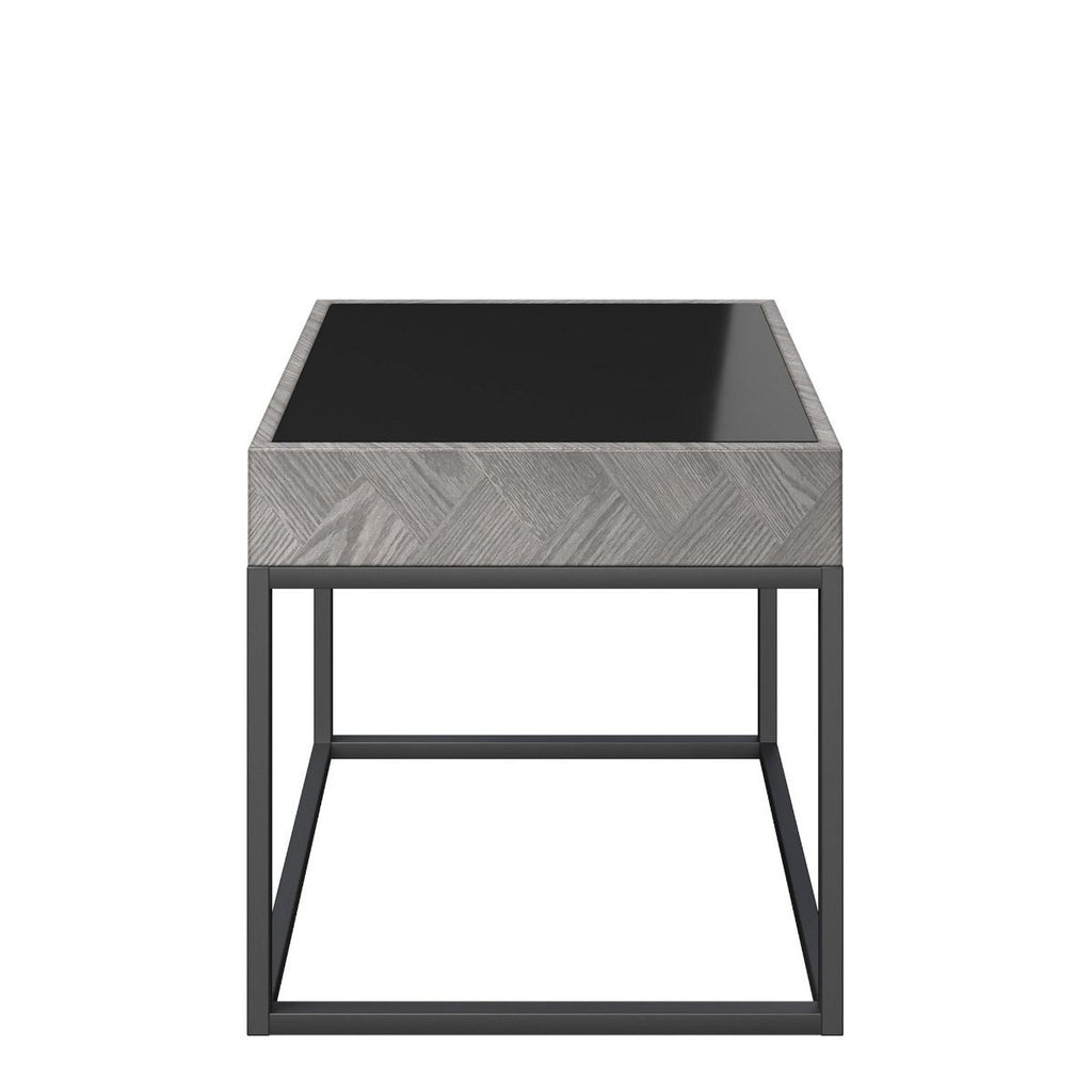 Oakwood Lumista Black Glass Side Table