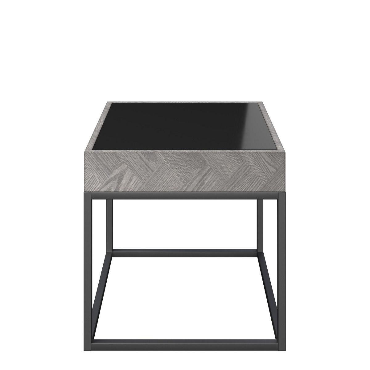 Oakwood Lumista Black Glass Side Table