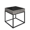 Oakwood Lumista Black Glass Side Table