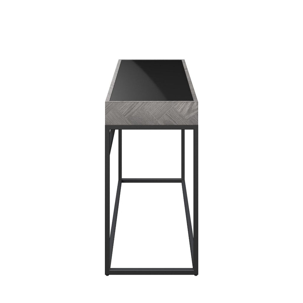 Oakwood Lumista Black Glass Console Table