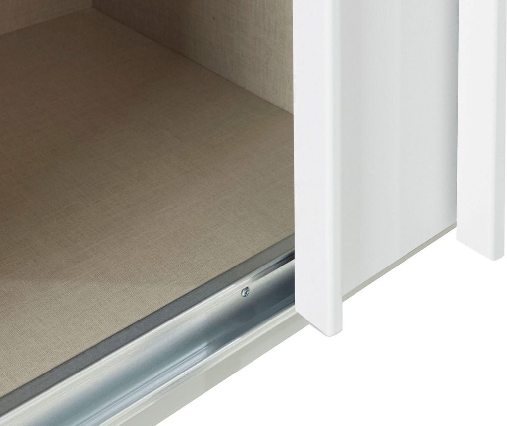Oakwood Rauch Kulmbach White High Gloss 3 Sliding Door Wardrobe 203CM Wide