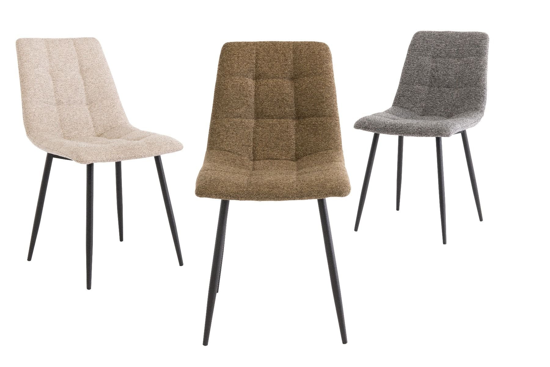 Oakwood Asme Fabric Dining Chairs - linen
