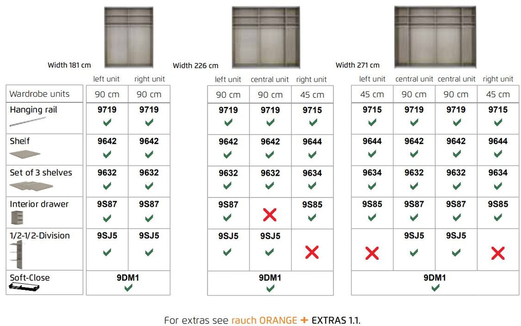 Oakwood Rauch Atlanta White Glass Front Gliding 2 Door Wardrobe