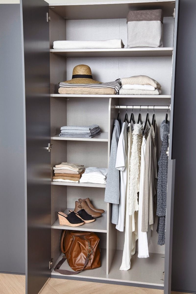 Oakwood Rauch Purisma Graphite 5 Door Hinged  Combi Wardrobe 251CM