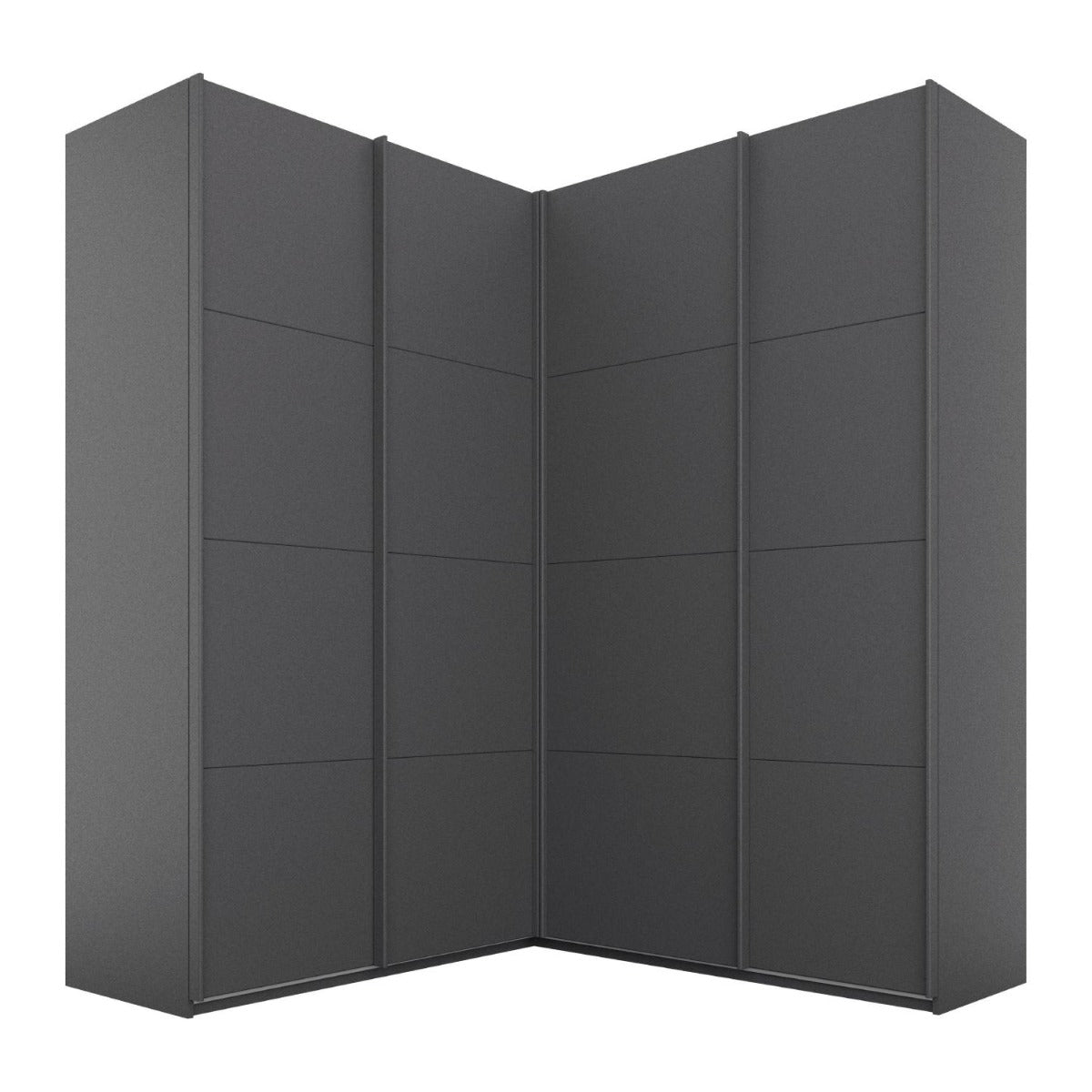 Oakwood Rauch Luma 181cm 4 Door Corner Sliding Wardrobe with 4 Decor Doors