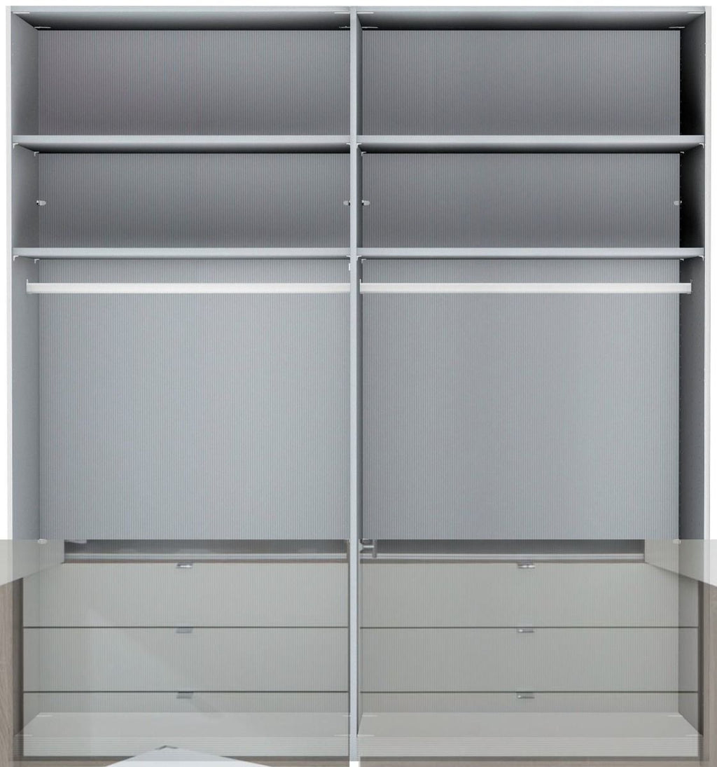 Oakwood Wiemann Loft Dark Rustic Oak 2M Bi-Folding Doors Wardrobe With Drawers