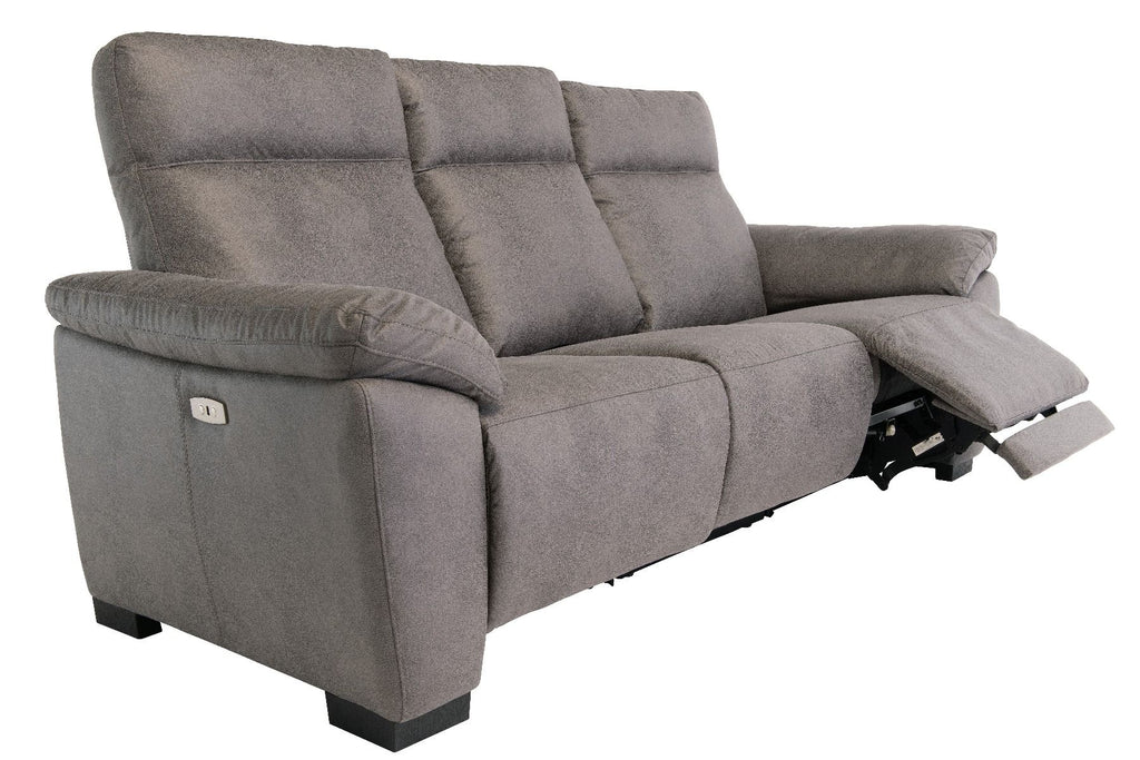 Oakwood Farrah Soft Touch fabric  3 Seater Electric Recliner Sofa