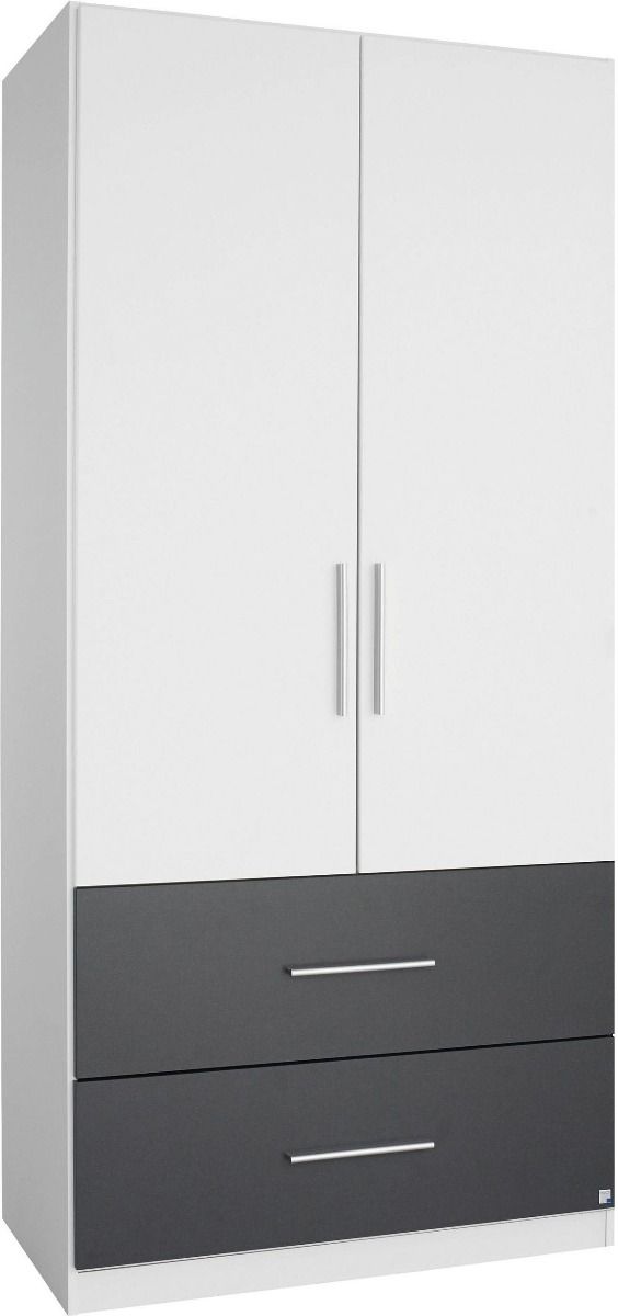 Oakwood Rauch Alvor 2 Door Alpine White Combi Mirrored Wardrobe