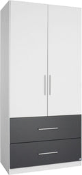 Oakwood Rauch Alvor 2 Door Alpine White Combi Mirrored Wardrobe