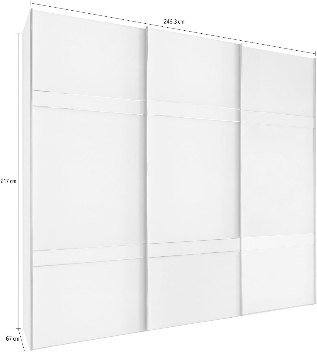 Oakwood Wiemann Rialto White Sliding door wardrobe - Height 217CM