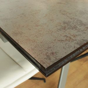 Oakwood Fellino Dark Grey Glazed Glass Top Ext Dining Table