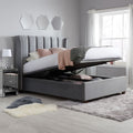 Oakwood Maya Wingback Fabric Upholstered Bed Frame