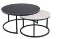 Oakwood Ferra Round Coffee Table Set - Black/White