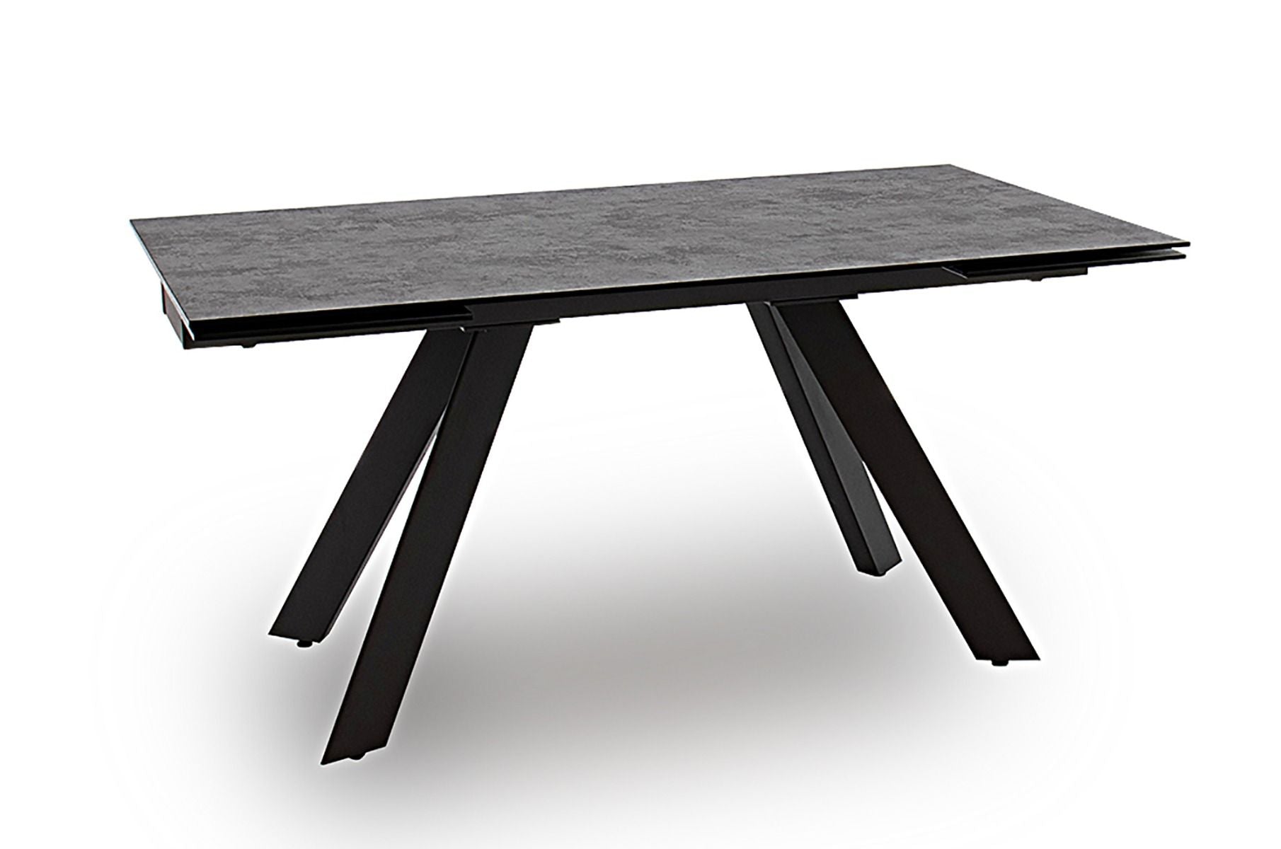 Oakwood Fellino Dark Grey Glazed Glass Top Ext Dining Table