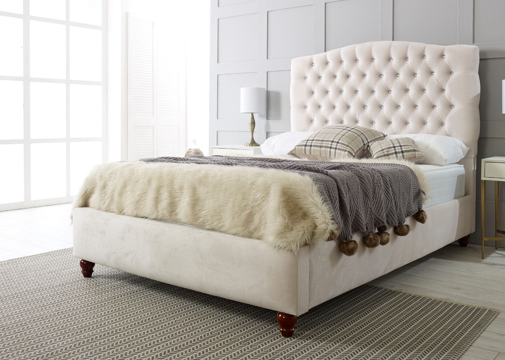 Oakwood Hanoi Chesterfield  Fabric Upholstered Bed Frame
