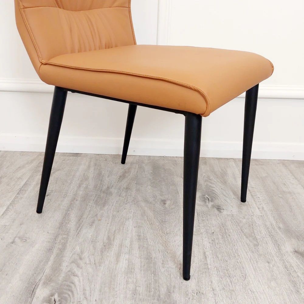 Oakwood Venus 1.6m Black Sintered Stone Top Dining Table With Flora Dining Chairs