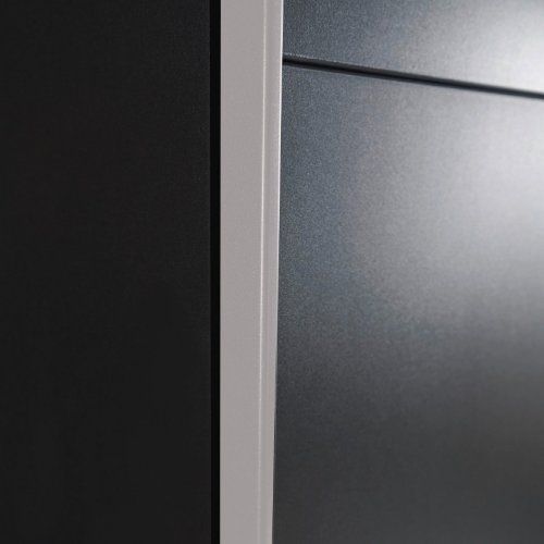 Oakwood Rauch Dresden 131CM Width Metallic Grey Sliding Door Wardrobe With Mirror
