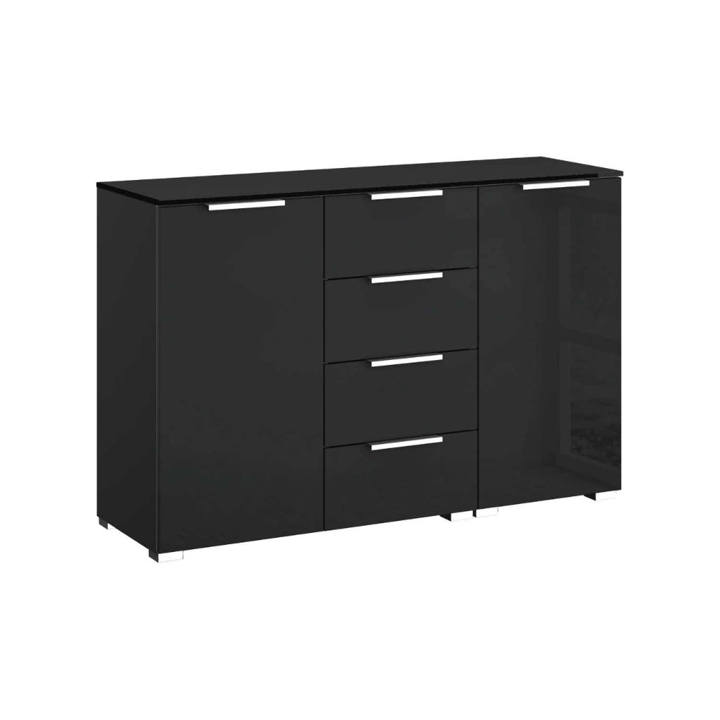 Oakwood Rauch Fontana Glass 2 Door 4 Drawer Wide Chest Choice of Colours