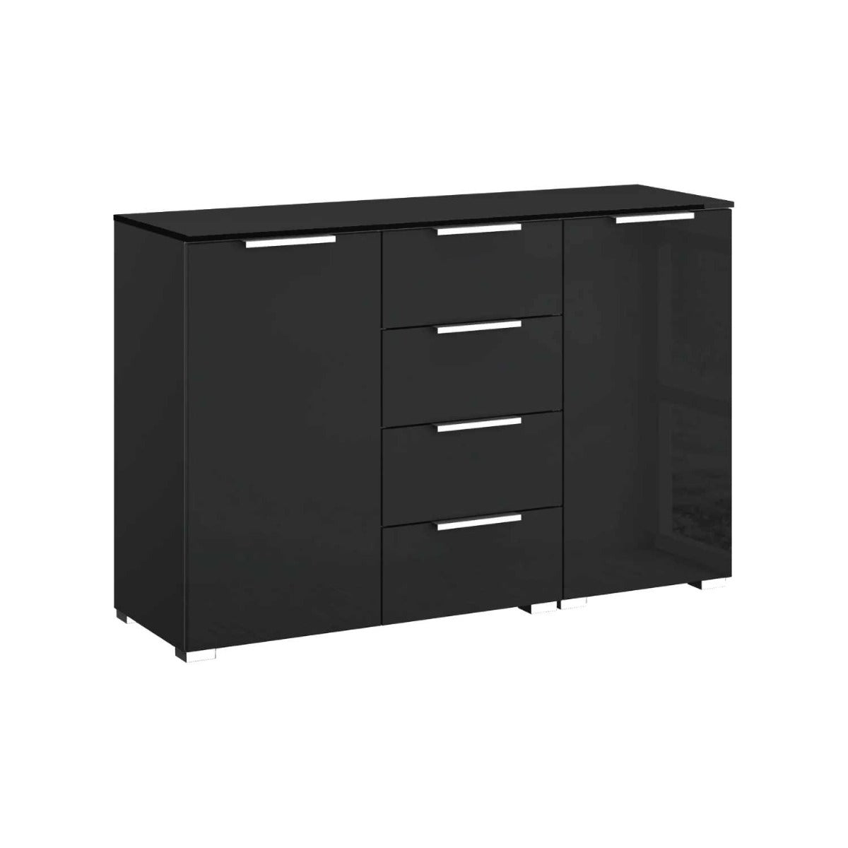 Oakwood Rauch Fontana Glass 2 Door 4 Drawer Wide Chest Choice of Colours