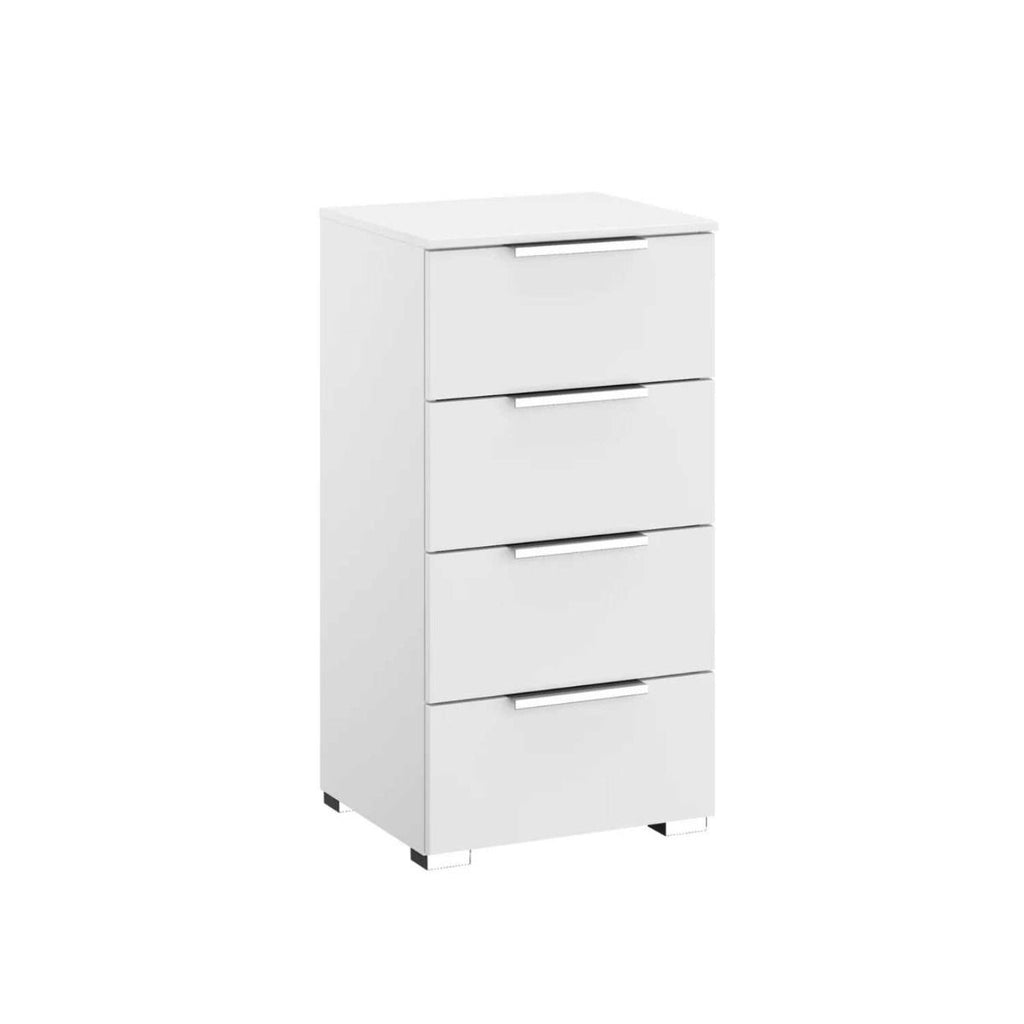 Oakwood Rauch Fontana Decor 4 Drawer Narrow Chest - Choice of White, Silk Grey or Graphite Colour