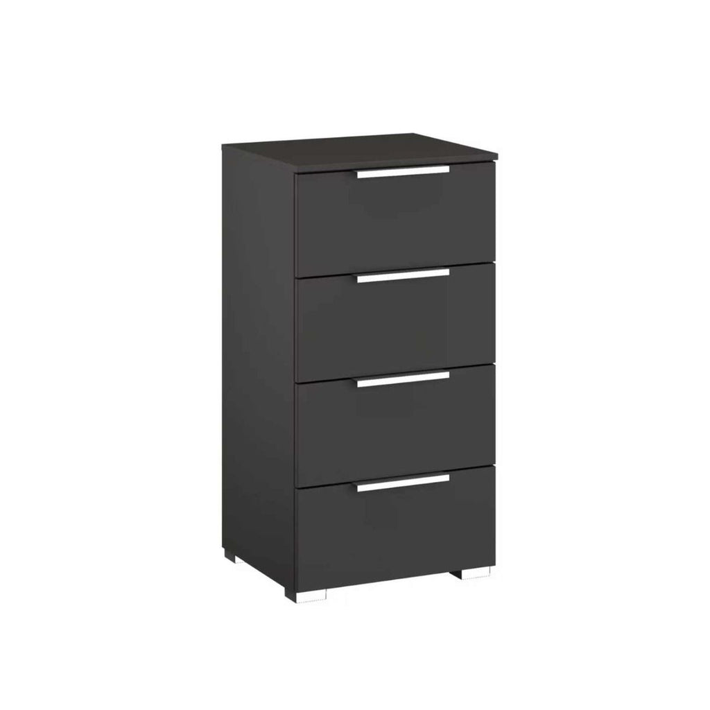 Oakwood Rauch Fontana Decor 4 Drawer Narrow Chest - Choice of White, Silk Grey or Graphite Colour